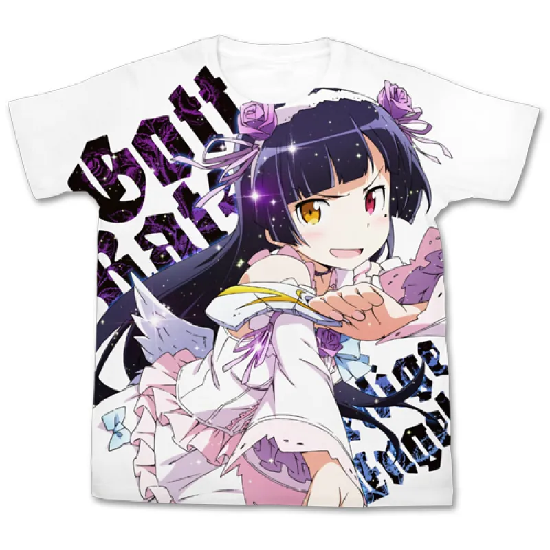 神猫フルグラフィックTシャツ/WHITE-L
