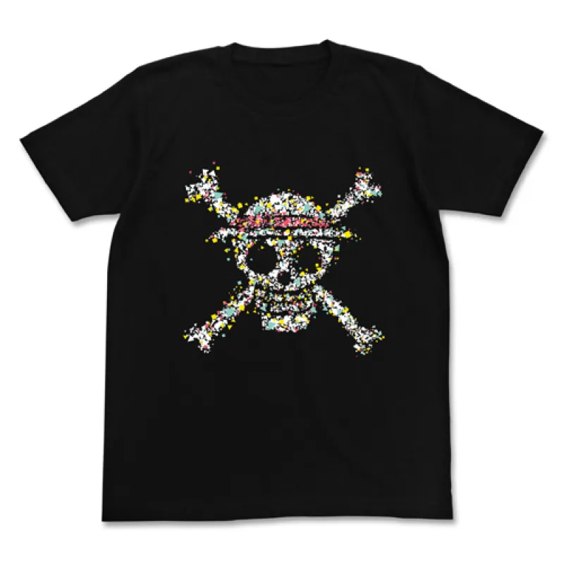 麦わらドクログラフィックTシャツ/BLACK-L