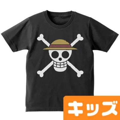 麦わらの一味キッズTシャツ/BLACK-150cm