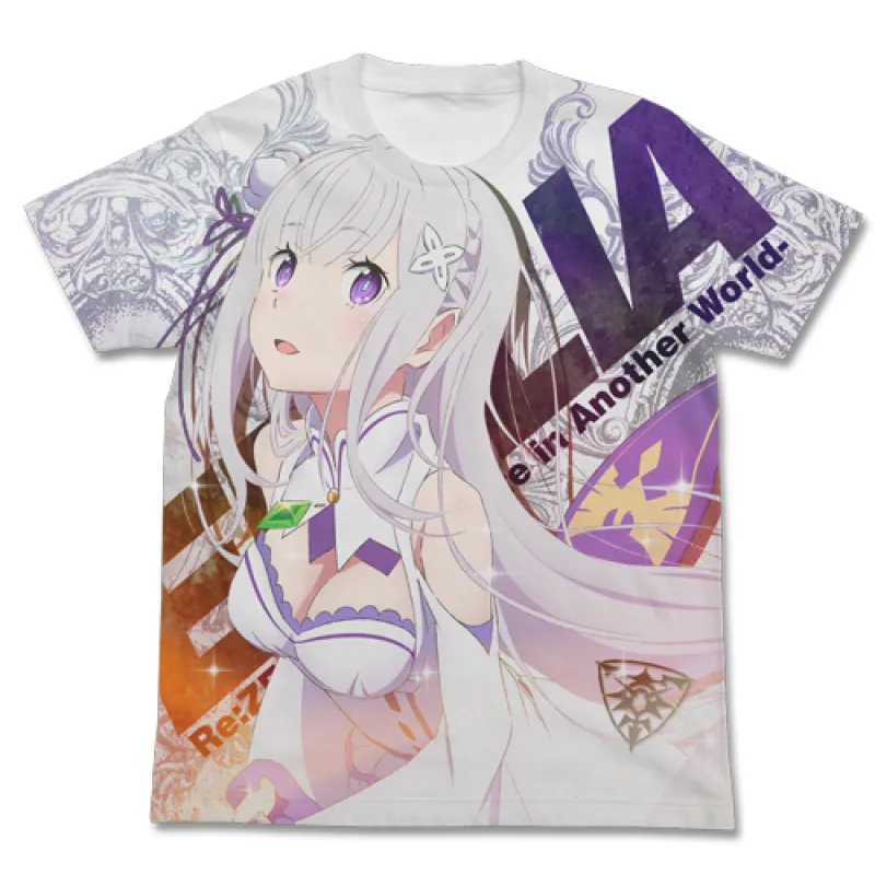 エミリア フルグラフィックTシャツ/WHITE-XL