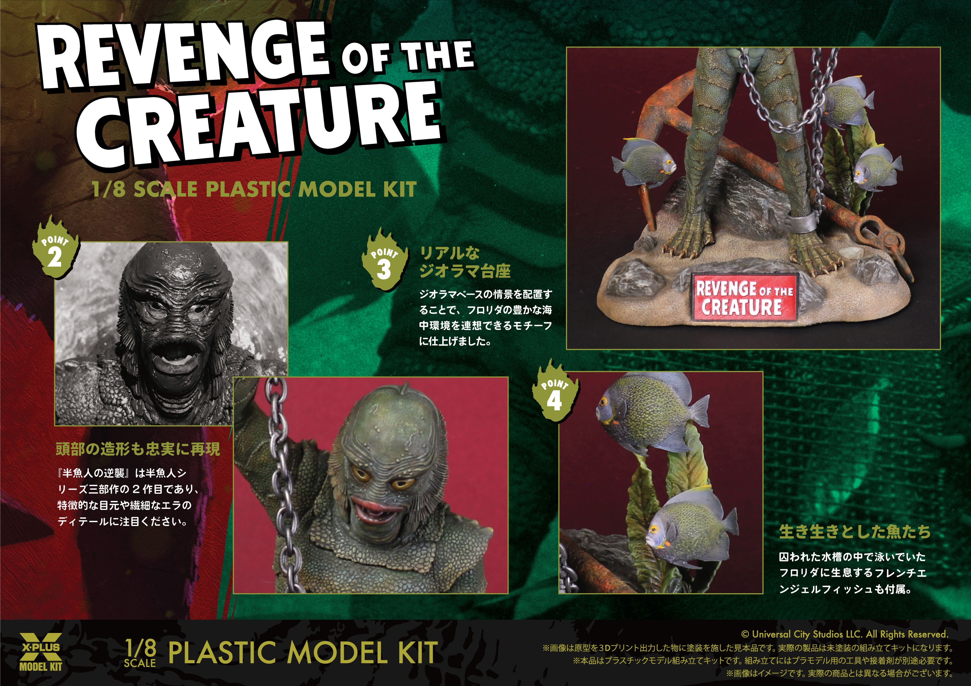 1/8スケール 半魚人の逆襲 プラスチックモデルキット 15