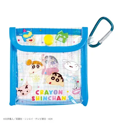 クレヨンしんちゃんカラビナ付きフチイロポーチ らくがき