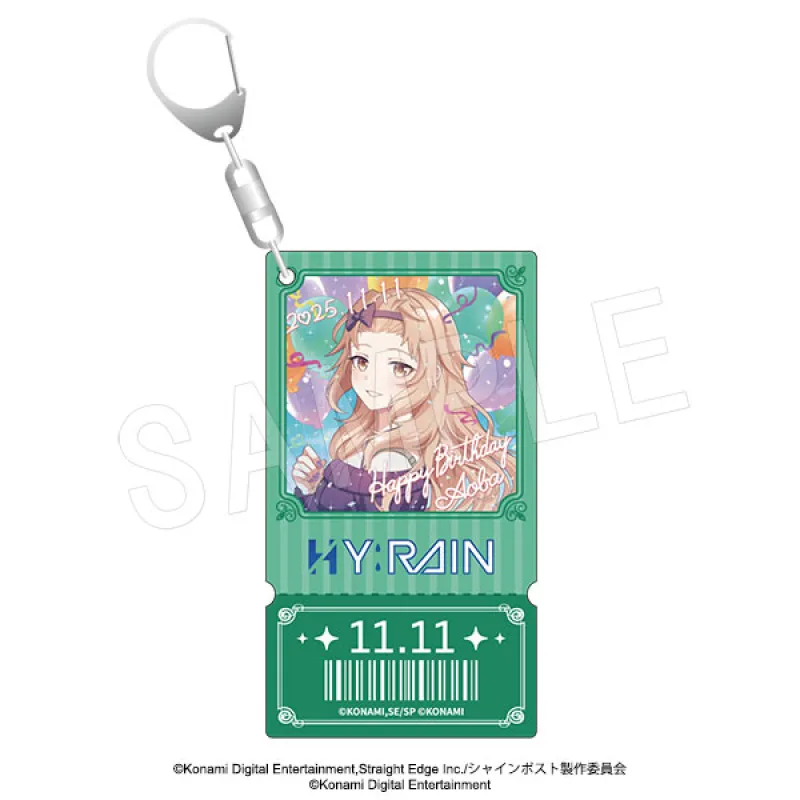 シャインポスト チケットカード風バースデーホロアクリルキーホルダー 唐林青葉