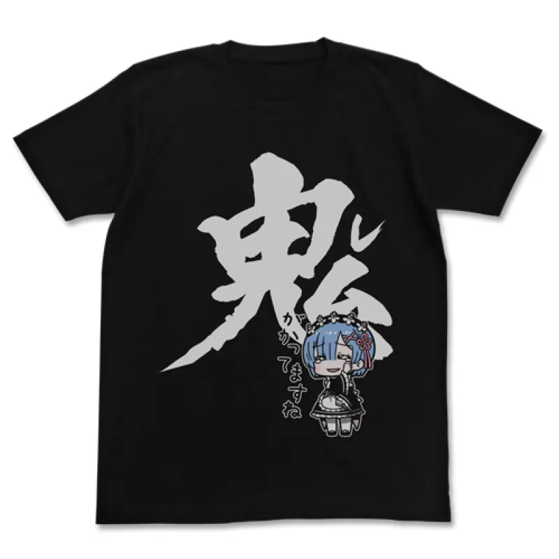レム 鬼がかってますねTシャツ/BLACK-XL
