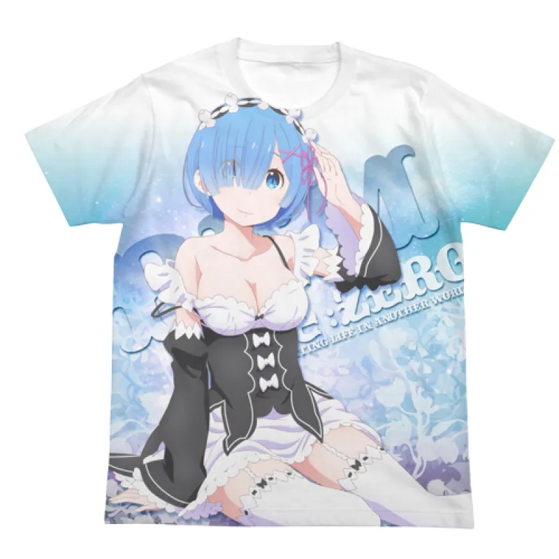 レム フルグラフィックTシャツ/WHITE-M