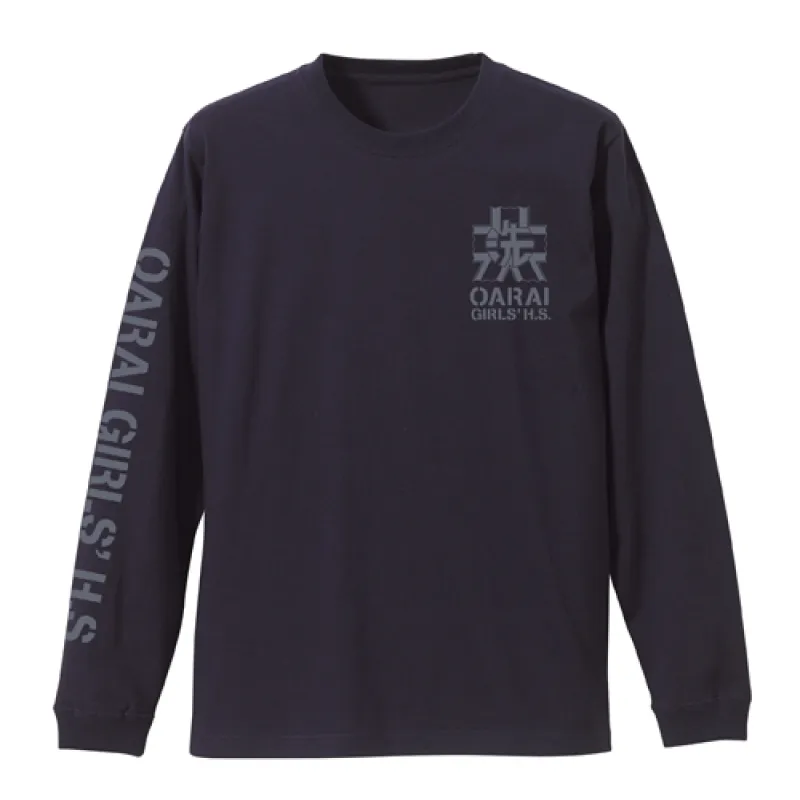 大洗女子学園 袖リブロングスリーブTシャツ/NAVY-M