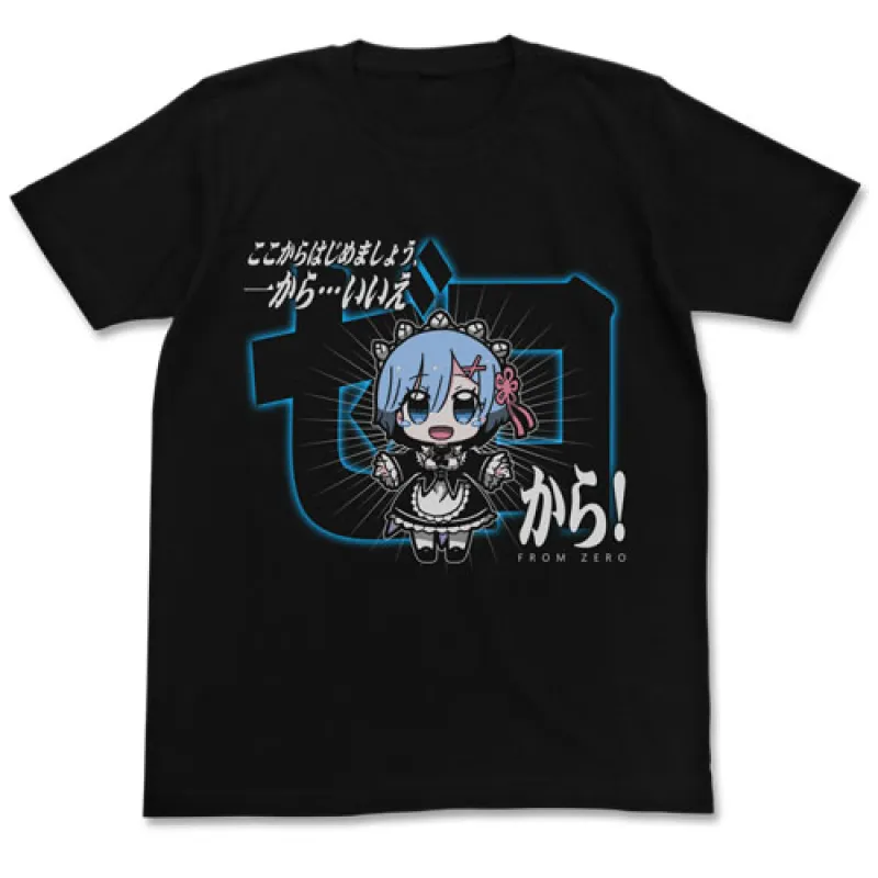 レム ゼロからTシャツ/BLACK-M