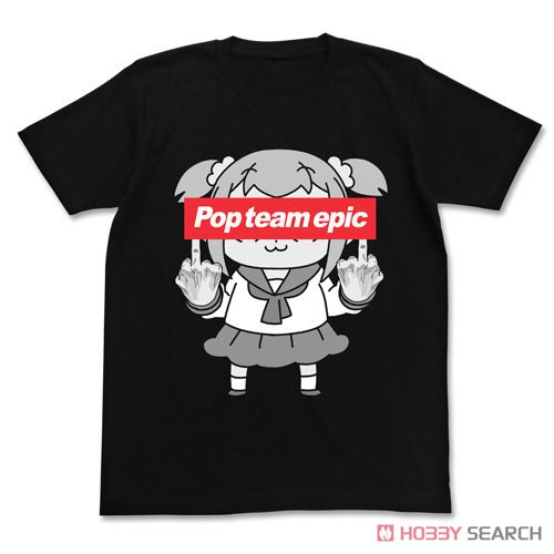 ポプテピピックの行列ができる Tシャツ/BLACK-L 2