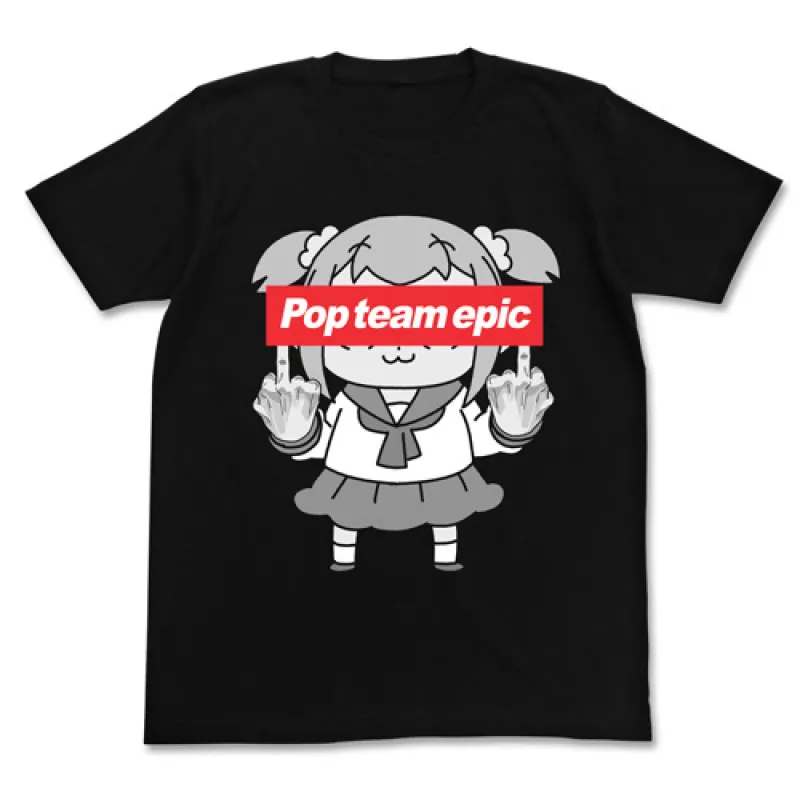 ポプテピピックの行列ができる Tシャツ/BLACK-L
