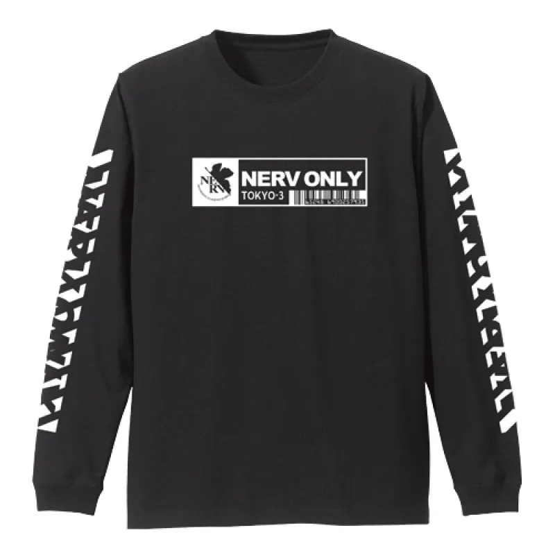 ネルフ 袖リブロングスリーブTシャツ/BLACK-XL