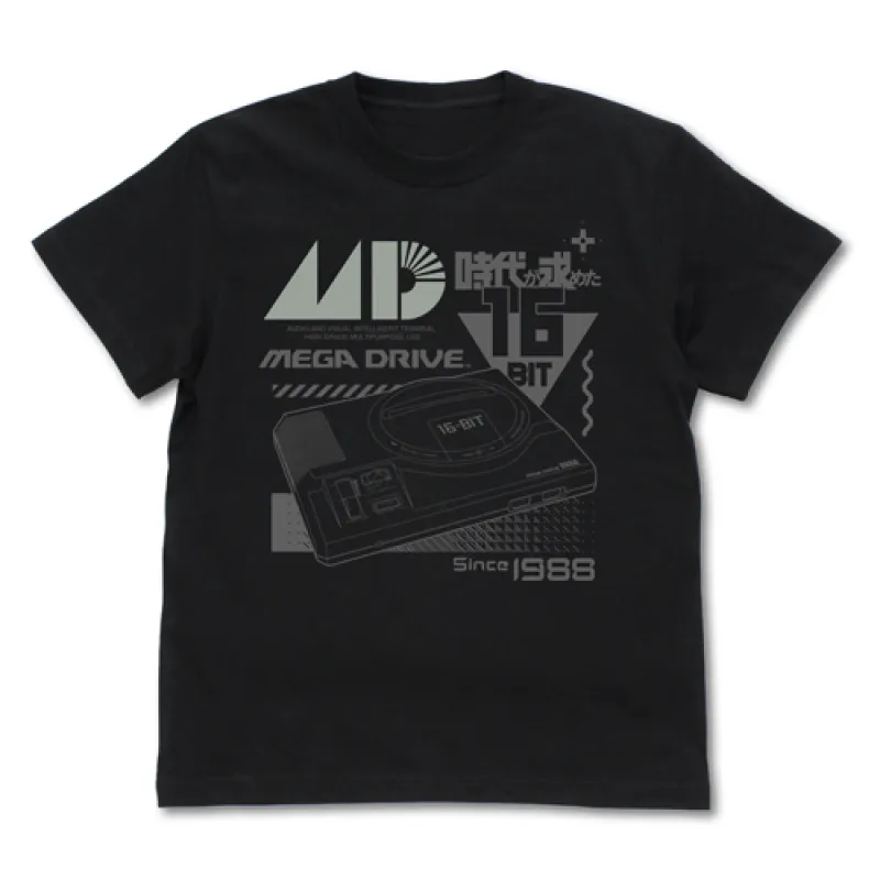 メガドライブ リフレクタープリントTシャツ/BLACK-XL