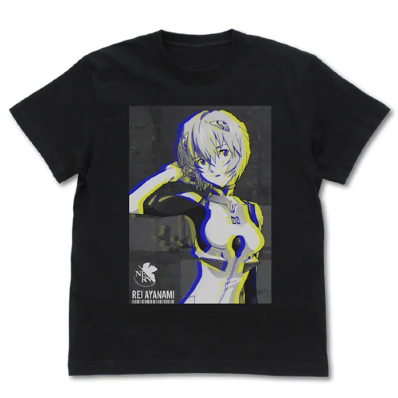 綾波レイ グラフィックTシャツ/BLACK-S