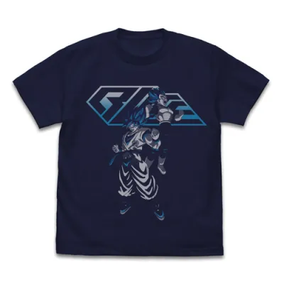 超サイヤ人ブルー 悟空&ベジータTシャツ/NAVY-XL