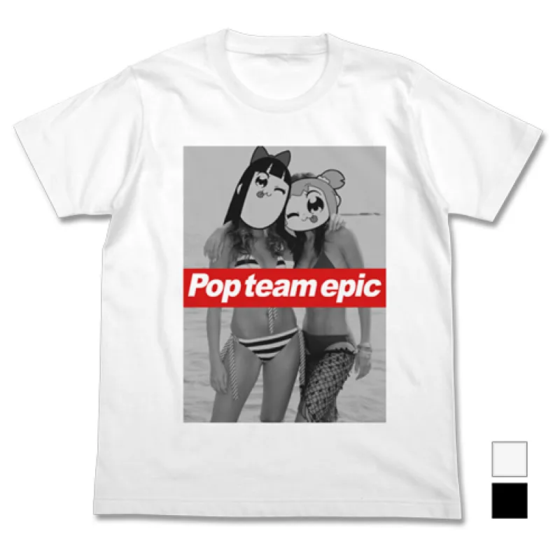 ポプ子&ピピ美 水着Ver. Tシャツ/WHITE-M