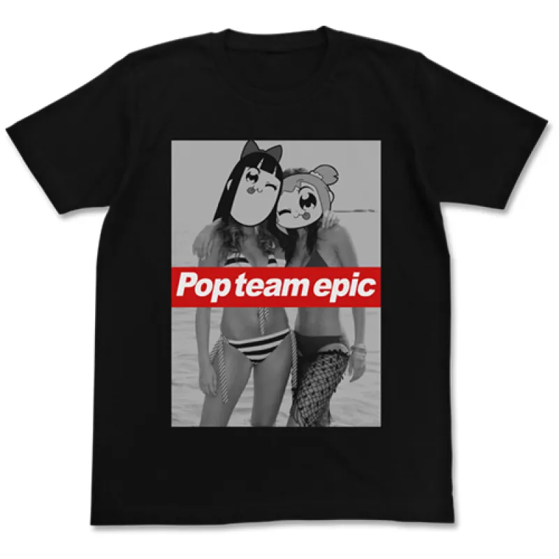 ポプ子&ピピ美 水着Ver. Tシャツ/BLACK-M