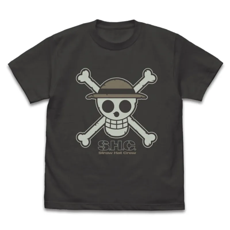 麦わらのドクロ 蓄光Tシャツ/SUMI-M