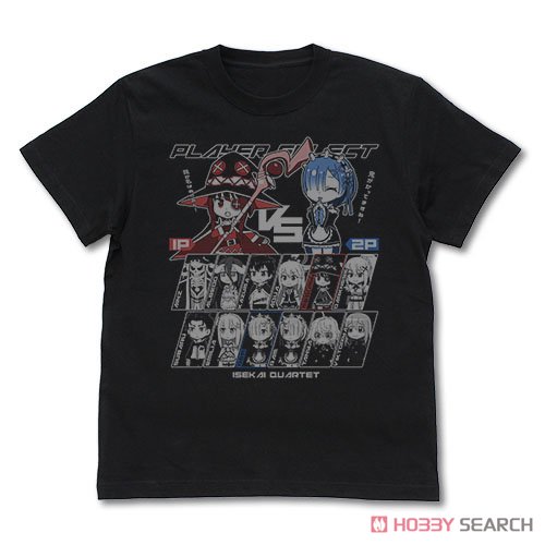 異世界かるてっと プレイヤーセレクト Tシャツ/BLACK-S 2