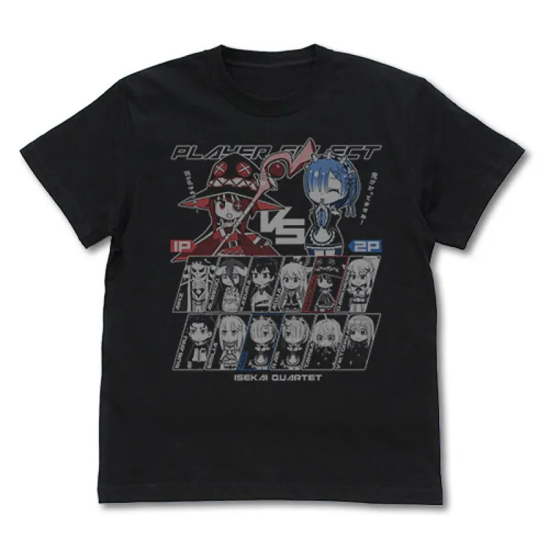 異世界かるてっと プレイヤーセレクト Tシャツ/BLACK-XL