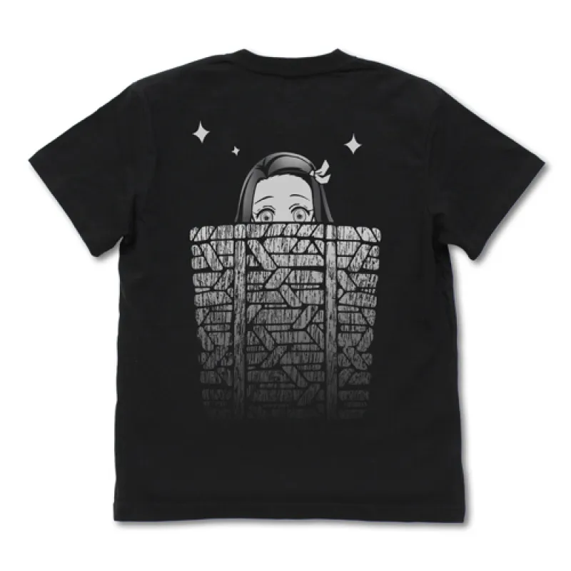 籠の中の禰豆子 Tシャツ/BLACK-S