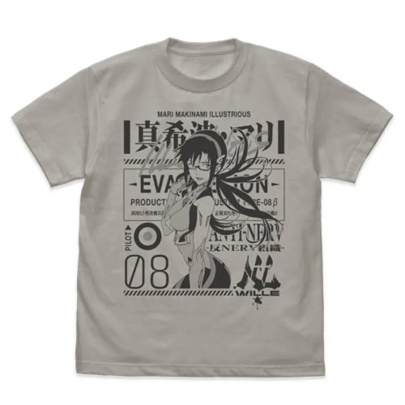 真希波・マリ・イラストリアス Tシャツ/LIGHT GRAY-M