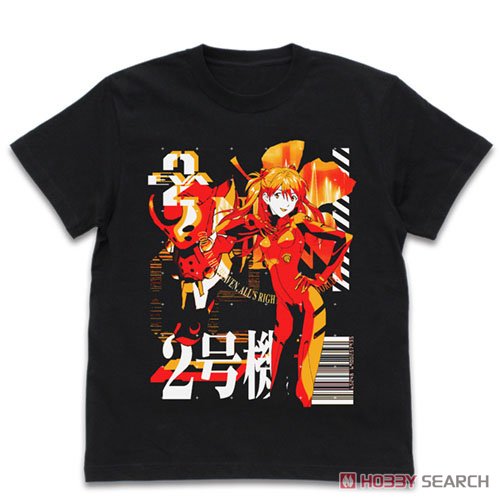 エヴァ2号機 アシッドグラフィックスTシャツ/BLACK-S 2