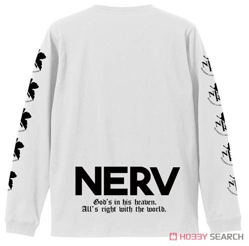 ネルフロゴ 袖リブロングスリーブTシャツ/WHITE-M 3