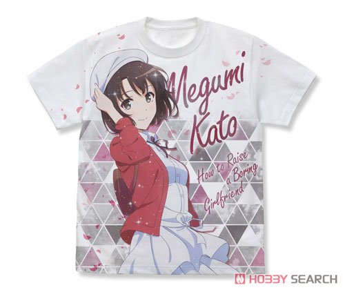 加藤恵 描き下ろし フルグラフィックTシャツ/WHITE-S 2