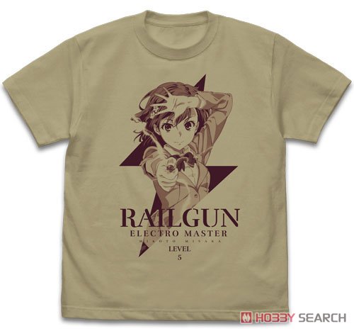 御坂美琴 Tシャツ Ver.2.0/SAND KHAKI-L 2