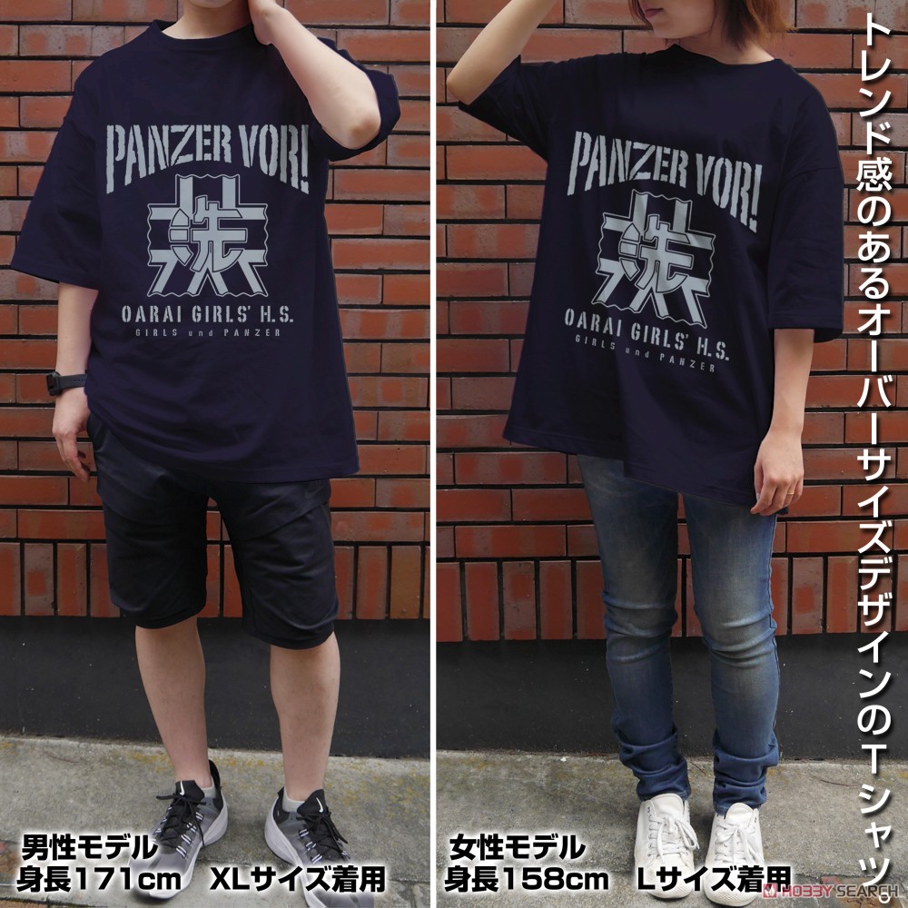 大洗女子学園 ビッグシルエットTシャツ/NAVY-XL 3