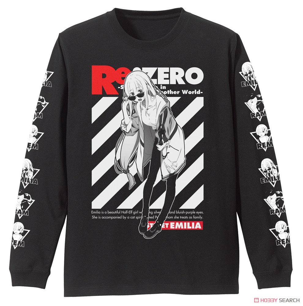 エミリア 袖リブロングスリーブTシャツ ストリートファッションVer./BLACK-M 2