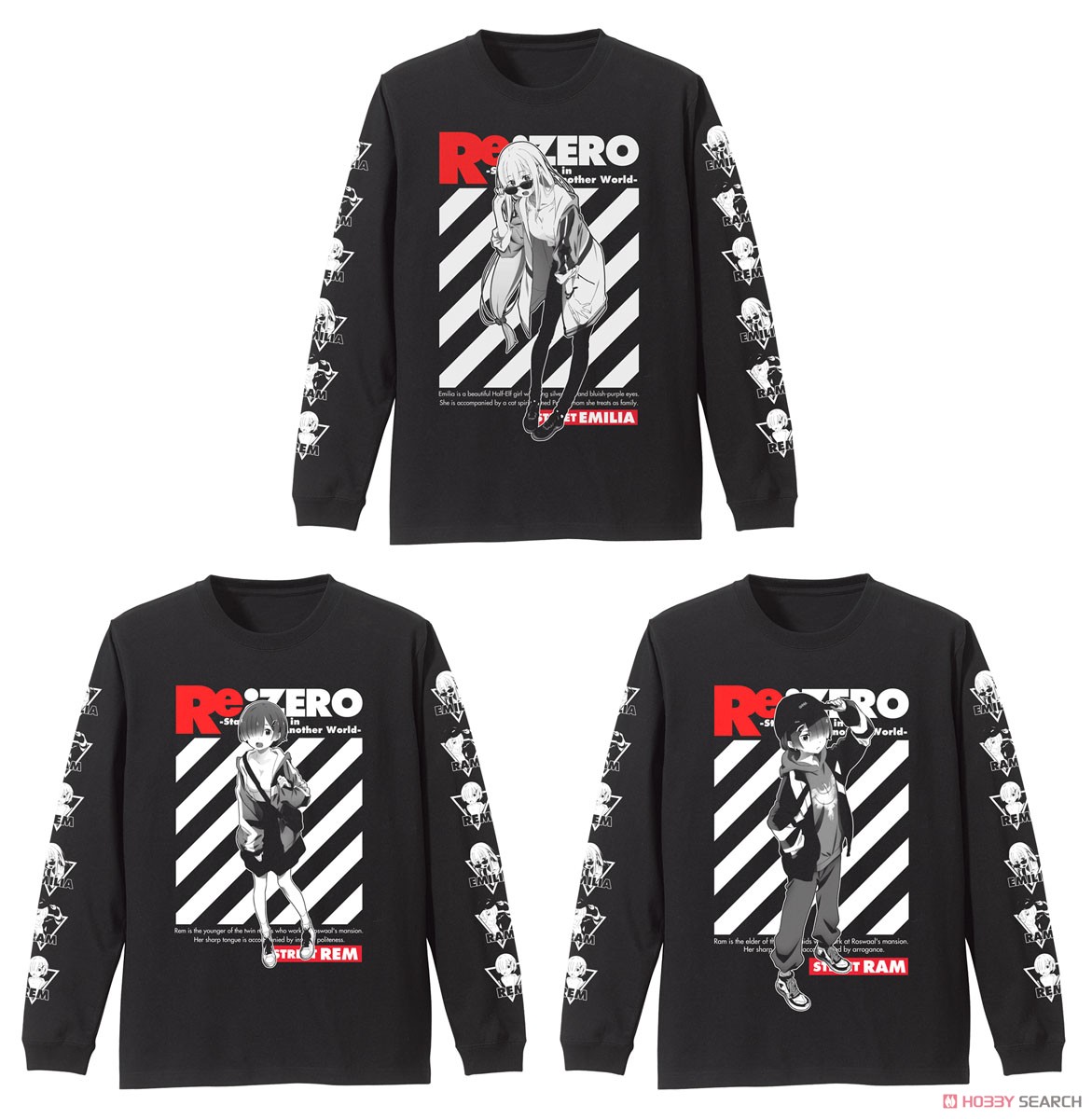 エミリア 袖リブロングスリーブTシャツ ストリートファッションVer./BLACK-L 4