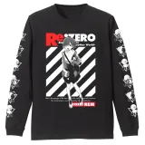 レム 袖リブロングスリーブTシャツ ストリートファッションVer./BLACK-M 1