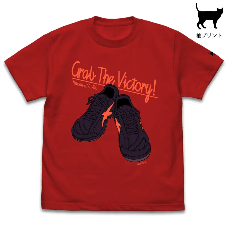 黒尾鉄朗シューズ Tシャツ/RED-S
