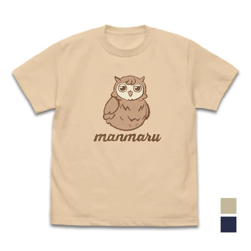 マンマル 手描き風Tシャツ/LIGHT BEIGE-XL