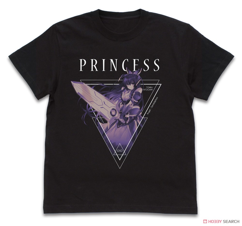 原作版 <プリンセス>夜刀神十香 Tシャツ/BLACK-M 2