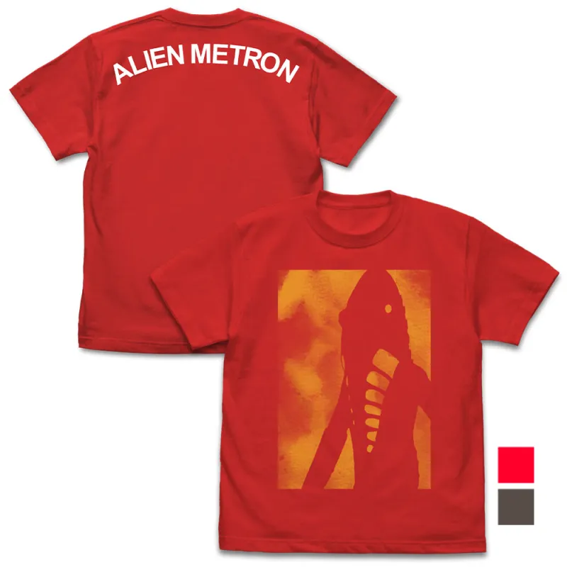 メトロン星人シルエット Tシャツ/RED-L