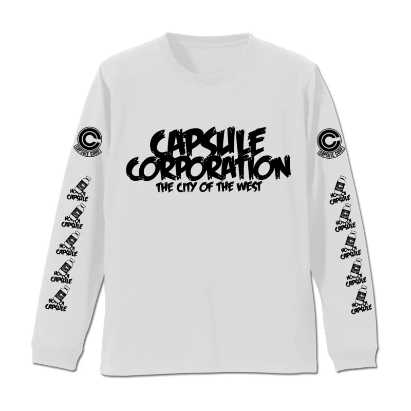 カプセルコーポレーション 袖リブロングスリーブTシャツ/WHITE-S