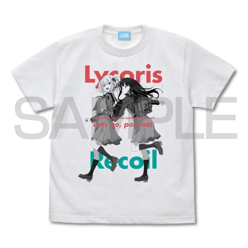 千束&たきな Tシャツ/WHITE-L
