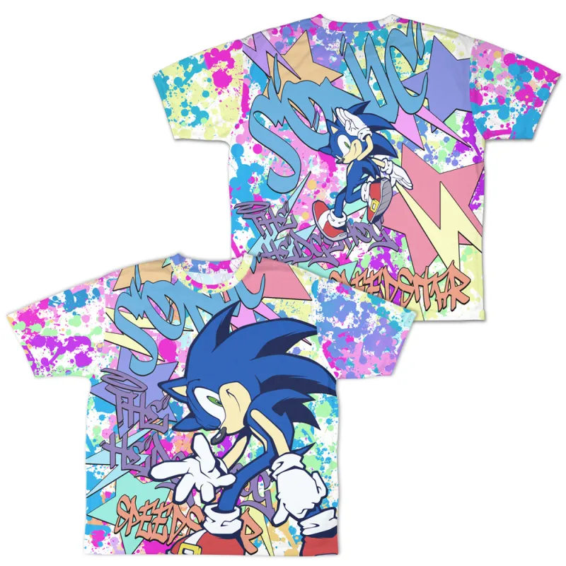 ソニック・ザ・ヘッジホッグ 両面フルグラフィックTシャツ グラフィティVer./L