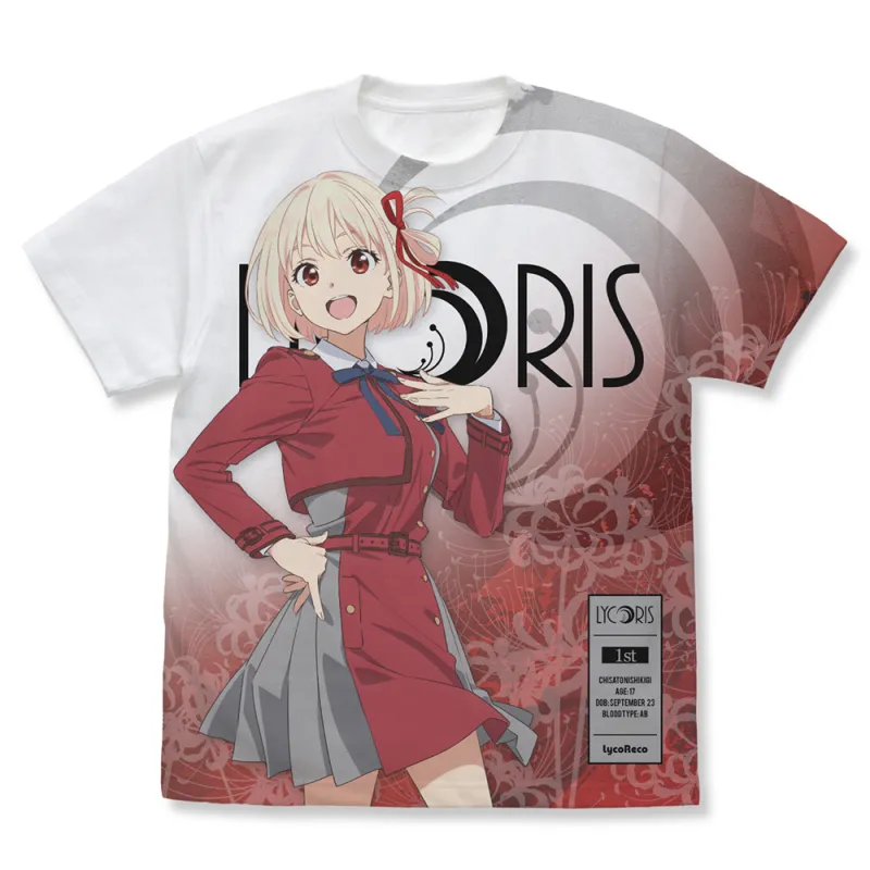 錦木千束 フルグラフィックTシャツ/WHITE-XL