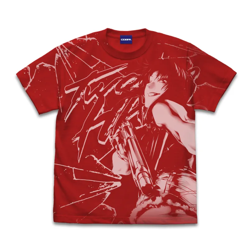 レヴィ オールプリントTシャツ/RED-L