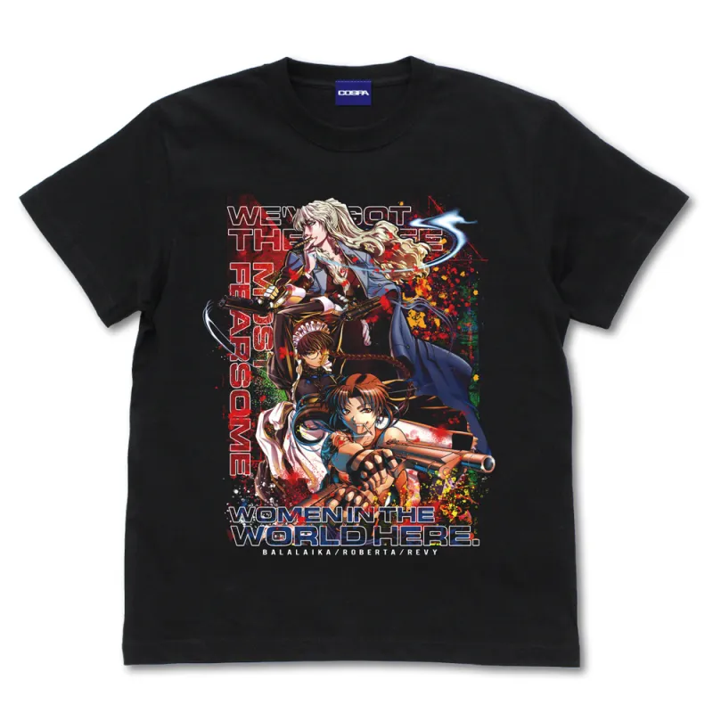 地球で一番おっかない女の上位三人のフルカラーTシャツ/BLACK-S