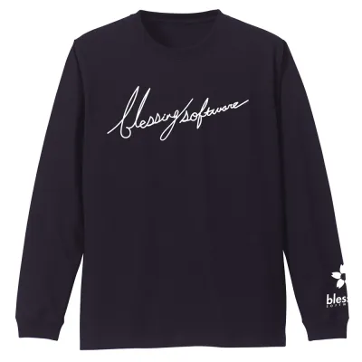 blessing software 袖リブロングスリーブTシャツ/NAVY-L