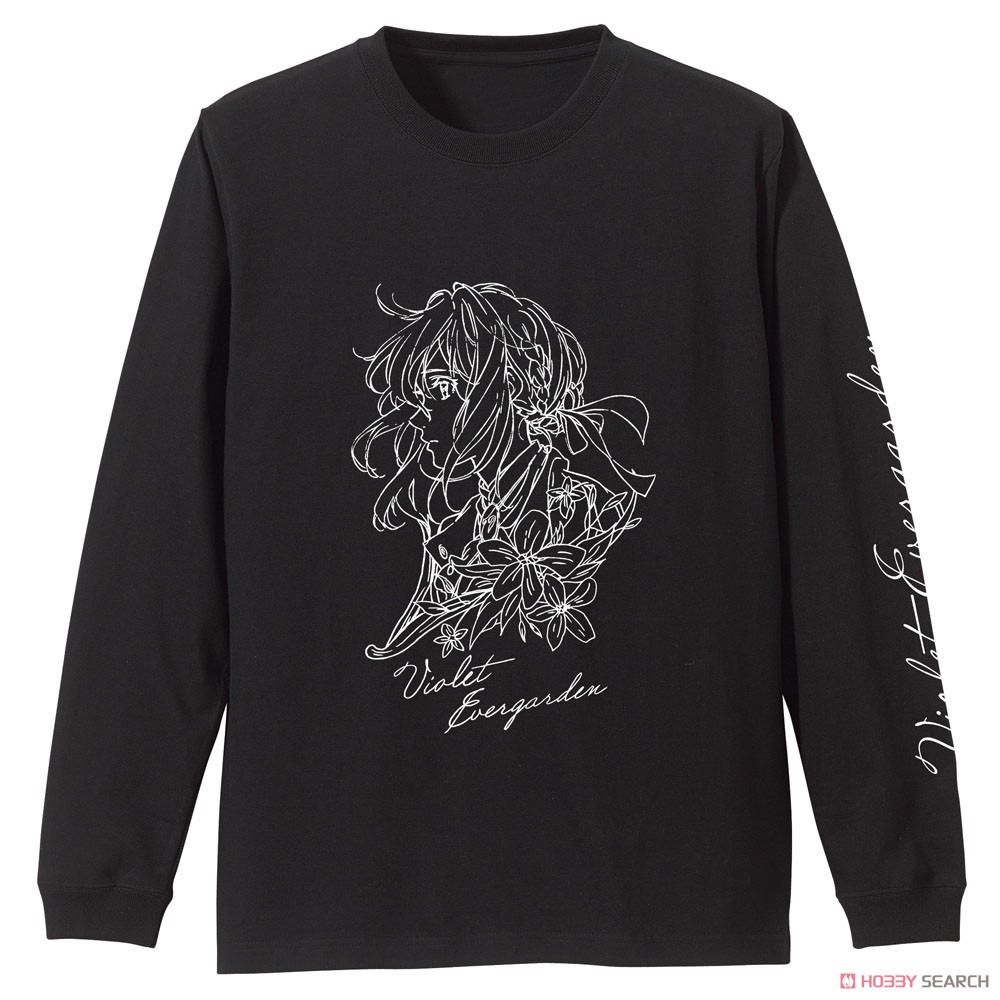 ヴァイオレット イラストアート ロングスリーブTシャツ/BLACK-L 2