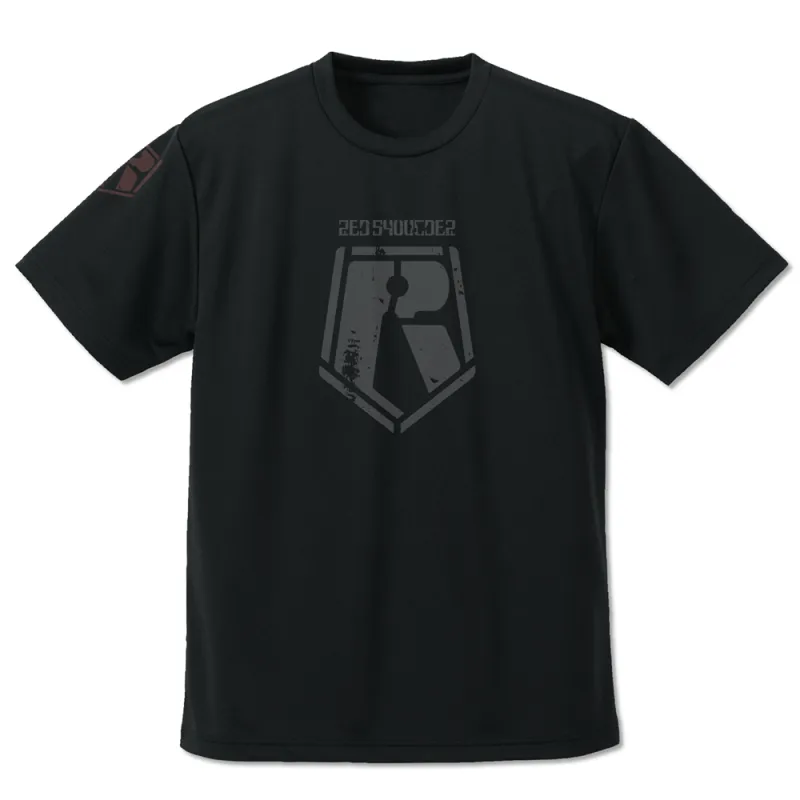 レッドショルダー ドライTシャツ/BLACK-M