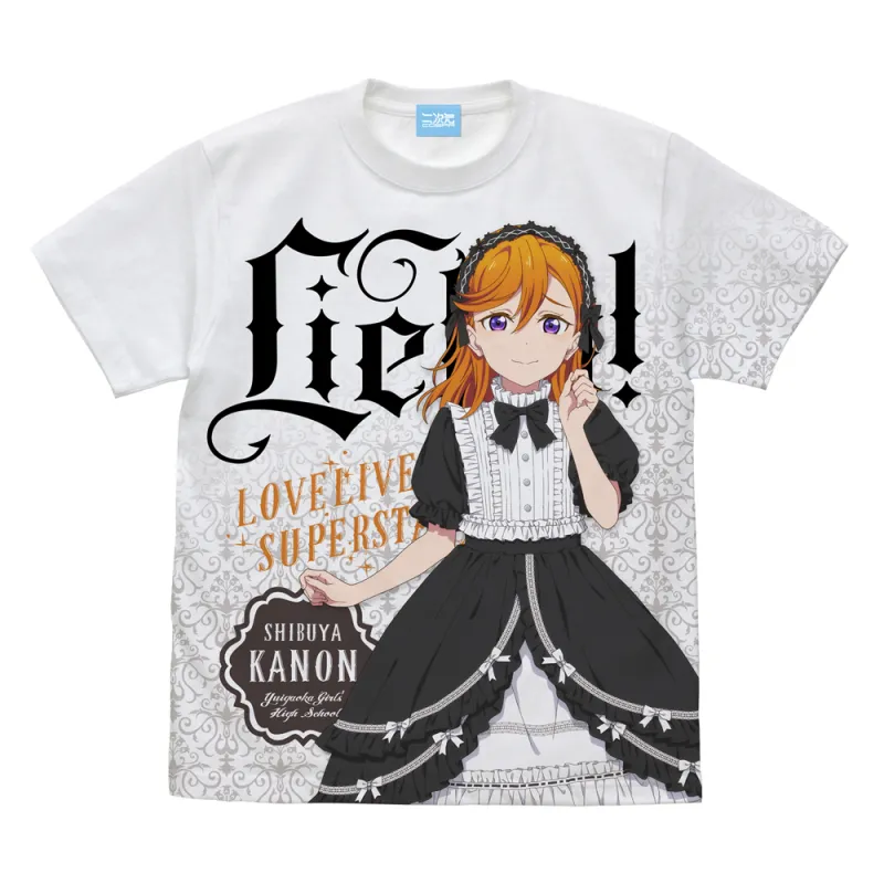 描き下ろし 澁谷 かのん フルグラフィックTシャツ ロリータファッション Ver./WHITE-M
