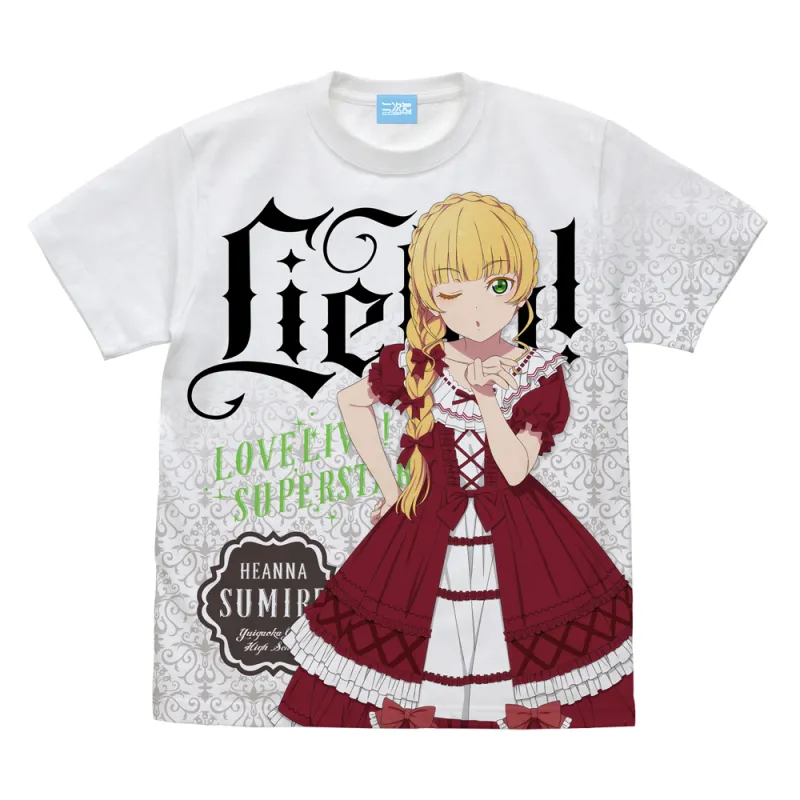 描き下ろし 平安名 すみれ フルグラフィックTシャツ ロリータファッション /WHITE-L