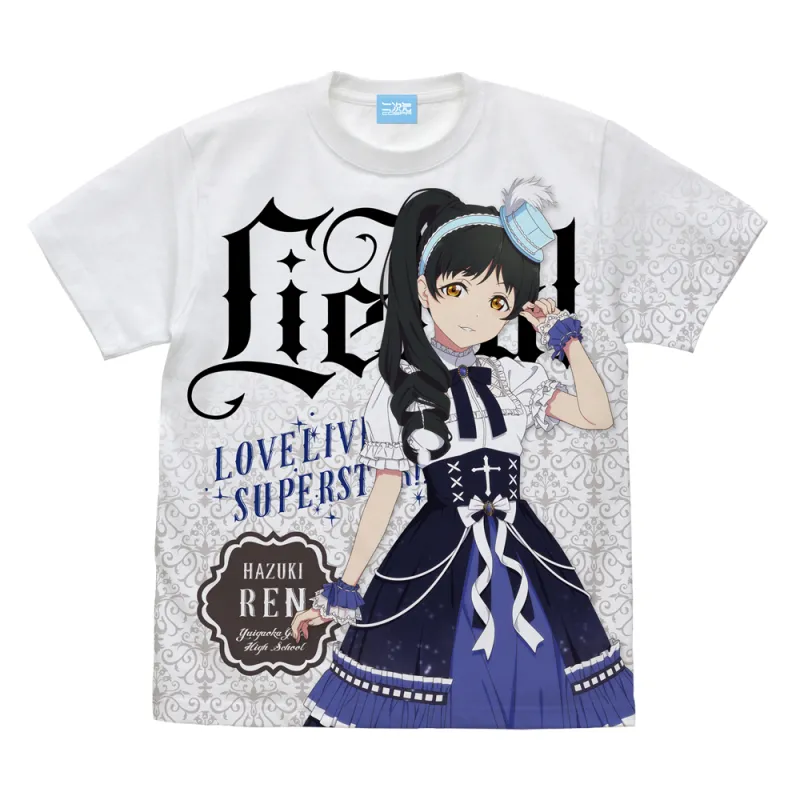 描き下ろし 葉月 恋 フルグラフィックTシャツ ロリータファッション /WHITE-XL