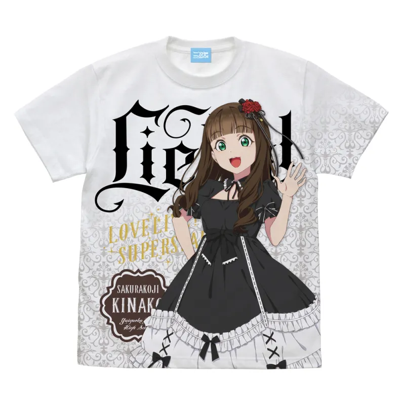 描き下ろし 桜小路 きな子 フルグラフィックTシャツ ロリータファッション /WHITE-XL