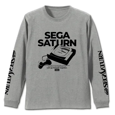 セガサターン 袖リブロングスリーブTシャツ/MIX GRAY-M
